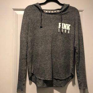 Dark gray PINK hooded long sleeve